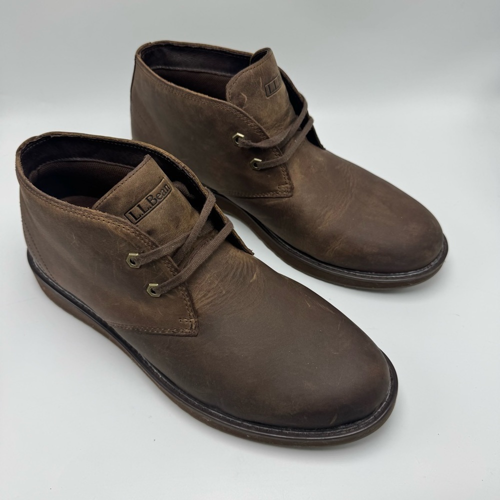 L.L.Bean Stonington Chukka Boots Men’s 11.5 Brown Oiled Leather 511441 Desert